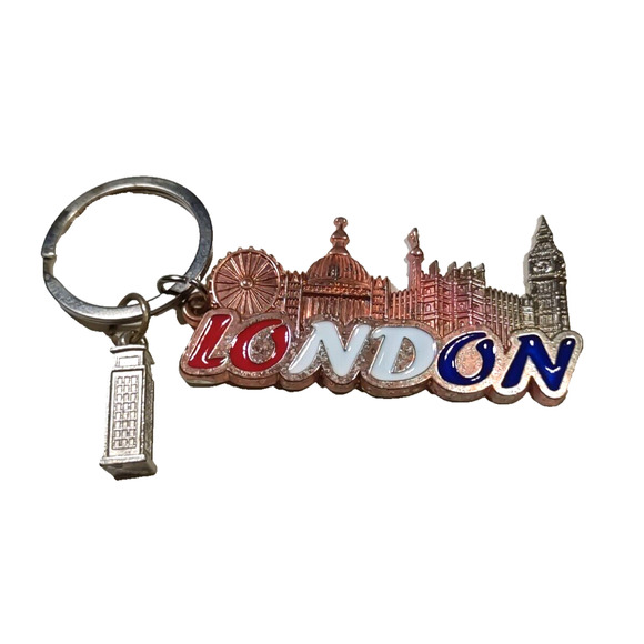 London Telephone Booth Keychain Souvenir Metal - Picture 2 of 7